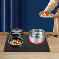 3-Burner Ceramic Cooktop, 2600W Electric Stove 9-Temp with Touch Control, Timer & Child Lock, Countertop/Built-In Induction Heater Works with All Pots