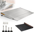 Threshold Ramps for Doorways, 3-4.7' Rise and 24'×36' Platform Aluminum Wheelchair Ramp, Heavy Duty 1500lbs Capacity Ramps for Wheelchairs for Home with Non-Slip Thick Door Mat