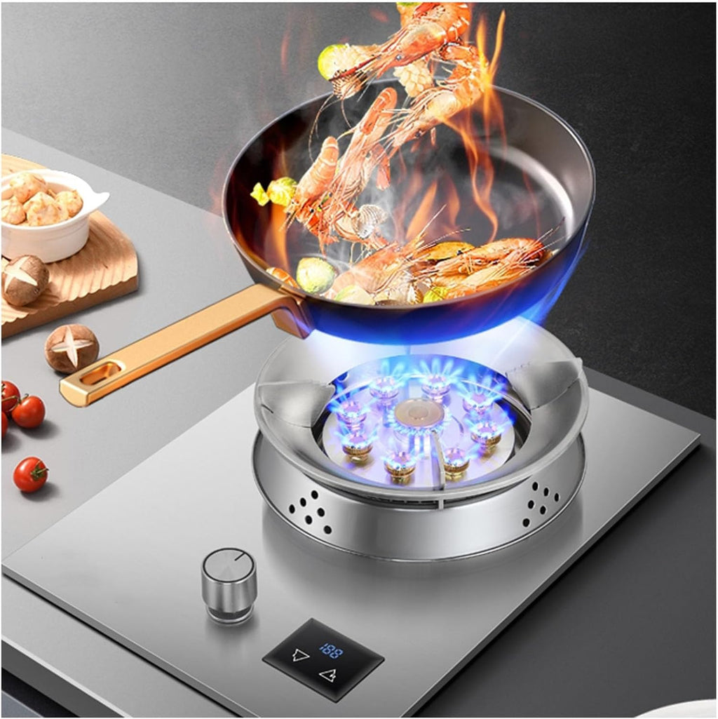 1 Burner Propane Stove,Portable Gas Stove,Tempered Glass Max 17742.4BTU with Pulse Electronic Ignition for Indoor Kitchen, Open Kitchen or Apartment (Color : Silver, Size : LPG)