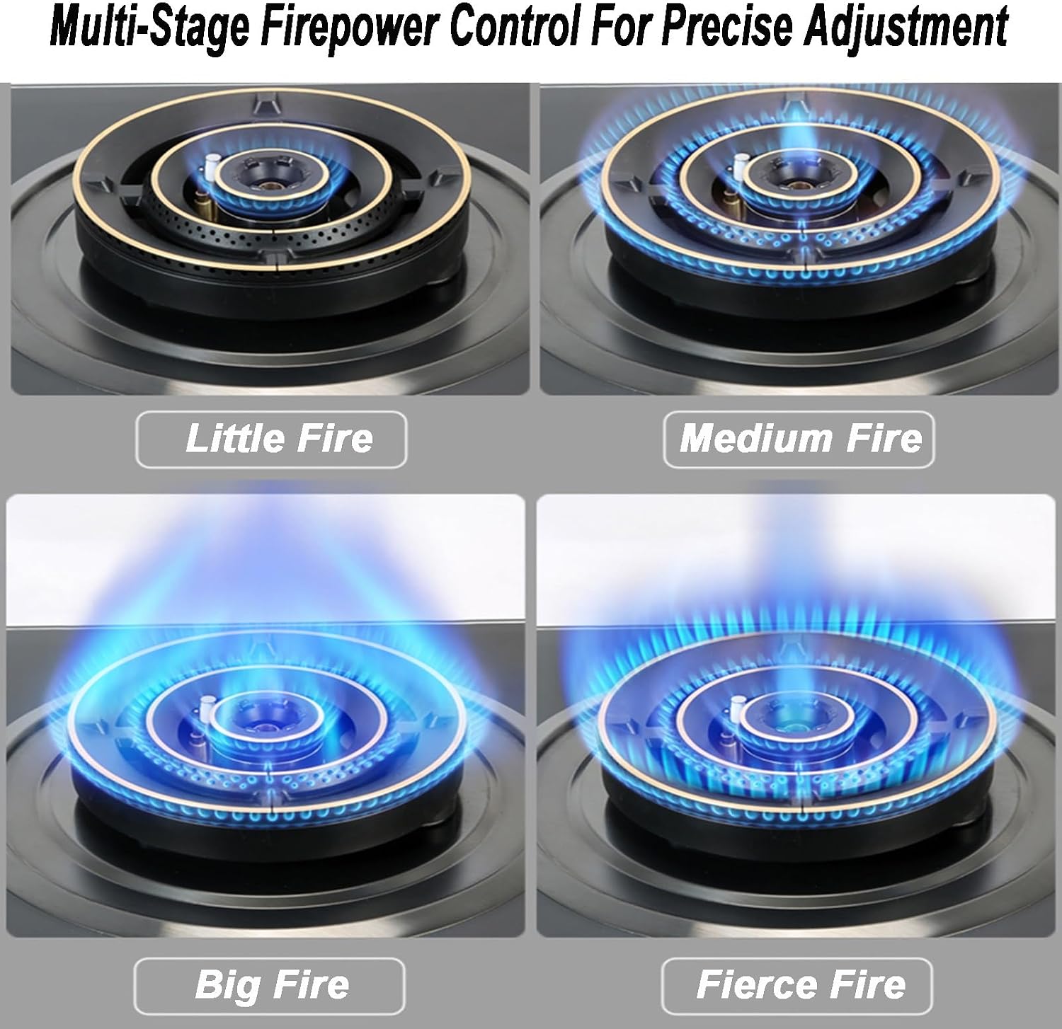 Gas Stove 1 Burner,5.2KW Four-Ring Flame Tempered Glass Gas Stove,NG/LPG Convertible Stove,Graded Adjustable Fire Power,with Flameout Protection(LPG)