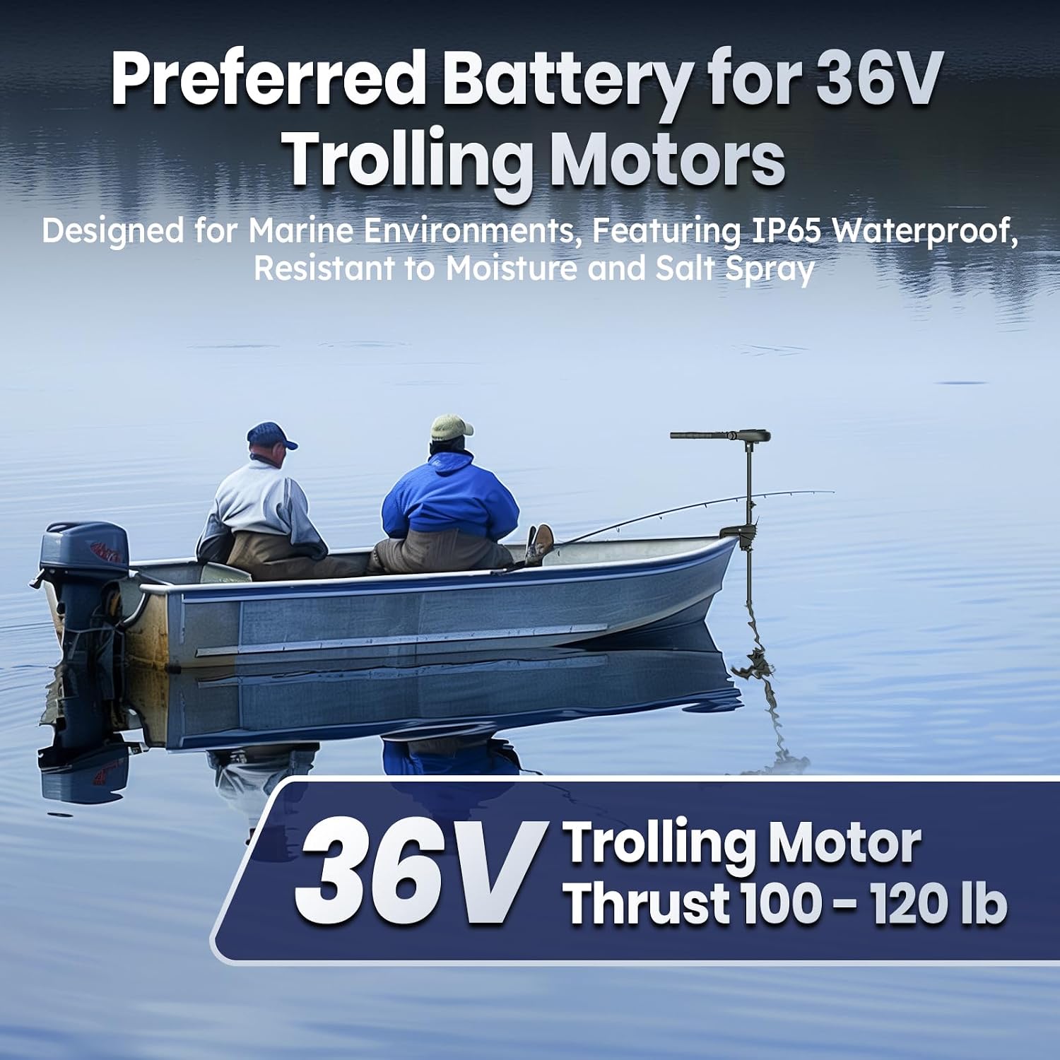 Timeusb 36V 50Ah Trolling Motor LiFePO4 Battery Low-Temp Protection Buit in 50A BMS, Deep Cycle Group31 Lithium Iron Phosphate Battery Perfect for Trolling Motors, Marine, Boat, Home Energy