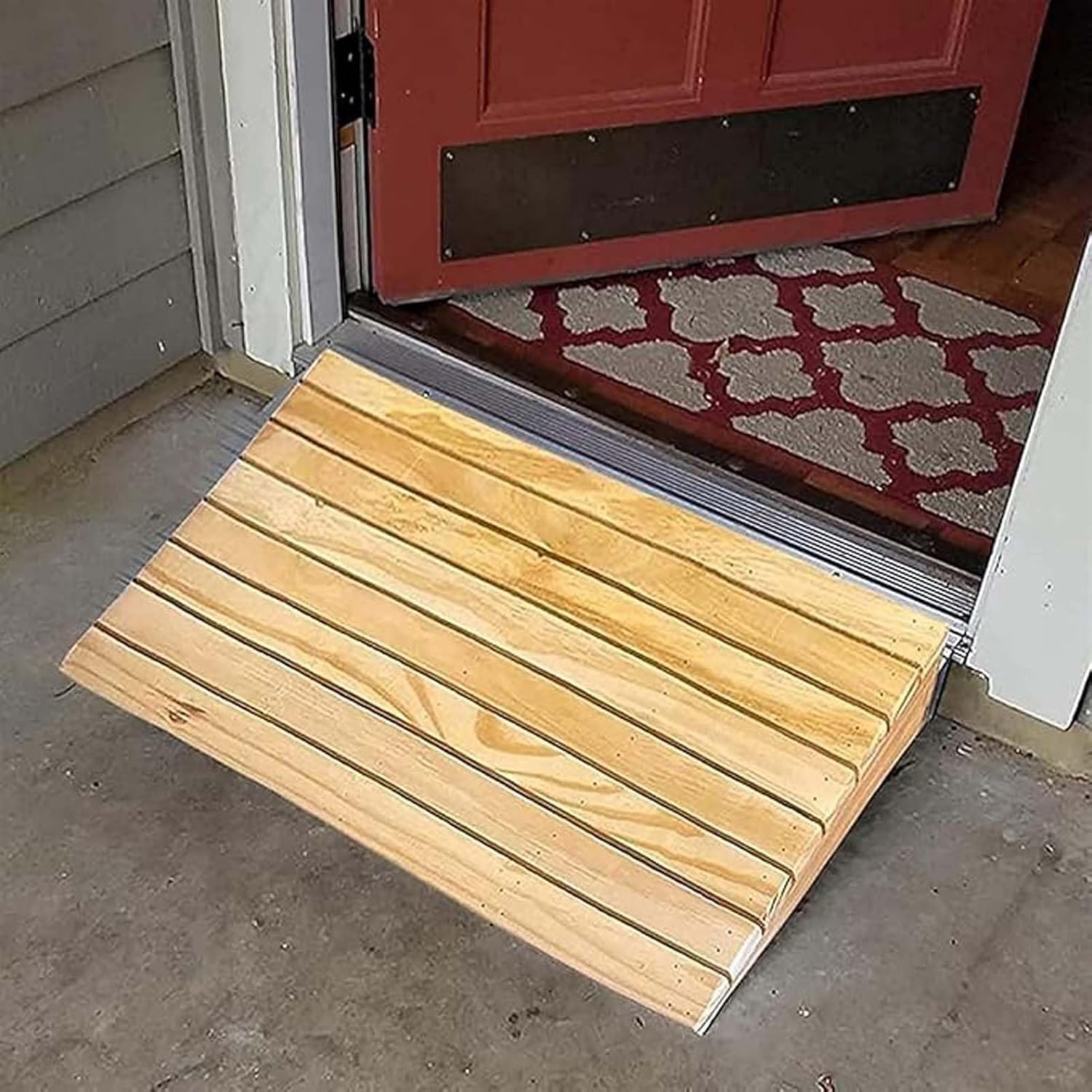 Doorway Ramp 39.4x13x5in, Portable Threshold Ramps, Wooden Portable Wheel Chair Ramp, Barrier-Free Lightweight, for Wheelchair Scooter Walkers Car Motorcycle