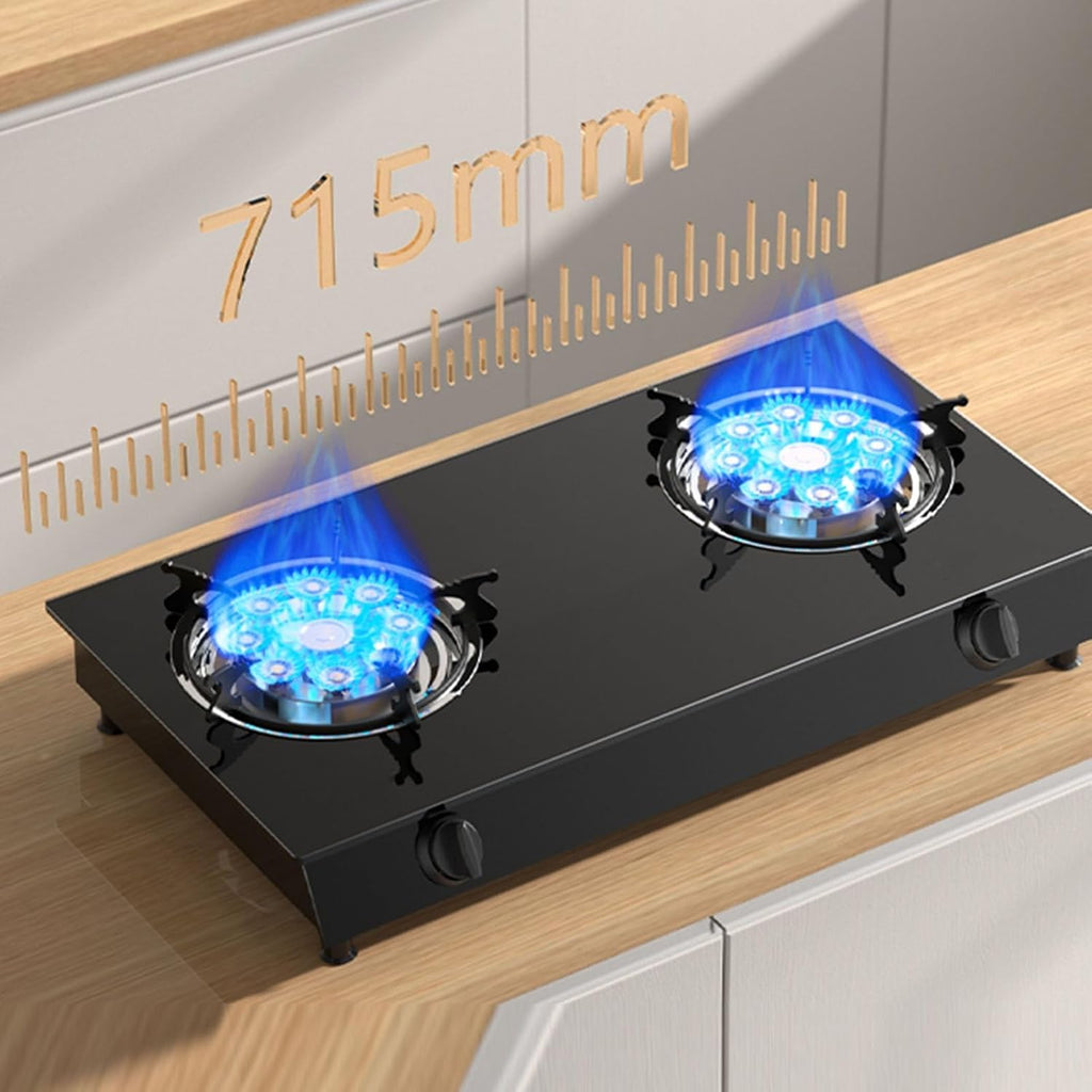 Propane Stove 2 Burners Portable Propane Stove,14330.4BTU High Power Tempered Glass Gas Cooktop for RV Outdoor Kitchen and Apartment (Color : NG, Size : Style 1)