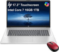 HP 17 Laptop w/Bluetooth Mouse (17.3' HD+ Touchscreen, Intel 10-Core i7 150U (> Ultra 5 125U), 16GB RAM, 1TB SSD) for Business, Home, Students, Narrow Bezel, Webcam, Fast Charge, Wi-Fi 6, Win 11 Home