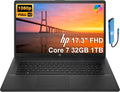 HP 17 Laptop (17.3' FHD Anti-Glare, Intel 10-Core i7 150U (> Ultra 5 125U), 32GB RAM, 1TB SSD) for Business, Home, Students, Narrow Bezel, Numeric Keypad, Fast Charge, IST Hub, Wi-Fi 6, Win 11 Home