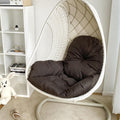 Hanging Egg Chair Cushion Replacement, Thickened Indoor/Outdoor Patio Hammock Swing Chair Cushion, Washable Egg Swing Cushion(Brown)