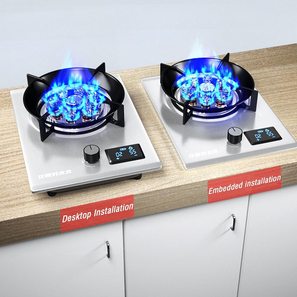 Propane Gas Stove,Single Burner Propane Stove,tabletopstainless Steel,Max 24566.4BTU with Pulse Electronic Ignition Suitable for Apartments, Kitchens and More