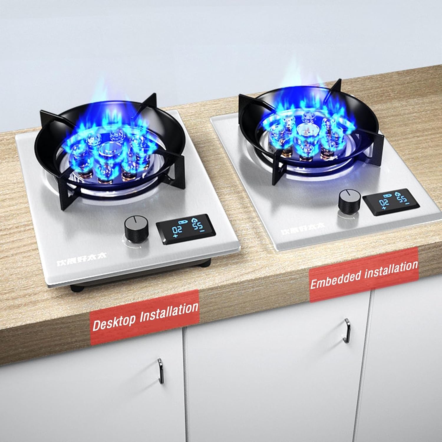 Propane Gas Stove,Single Burner Propane Stove,tabletopstainless Steel,Max 24566.4BTU with Pulse Electronic Ignition Suitable for Apartments, Kitchens and More