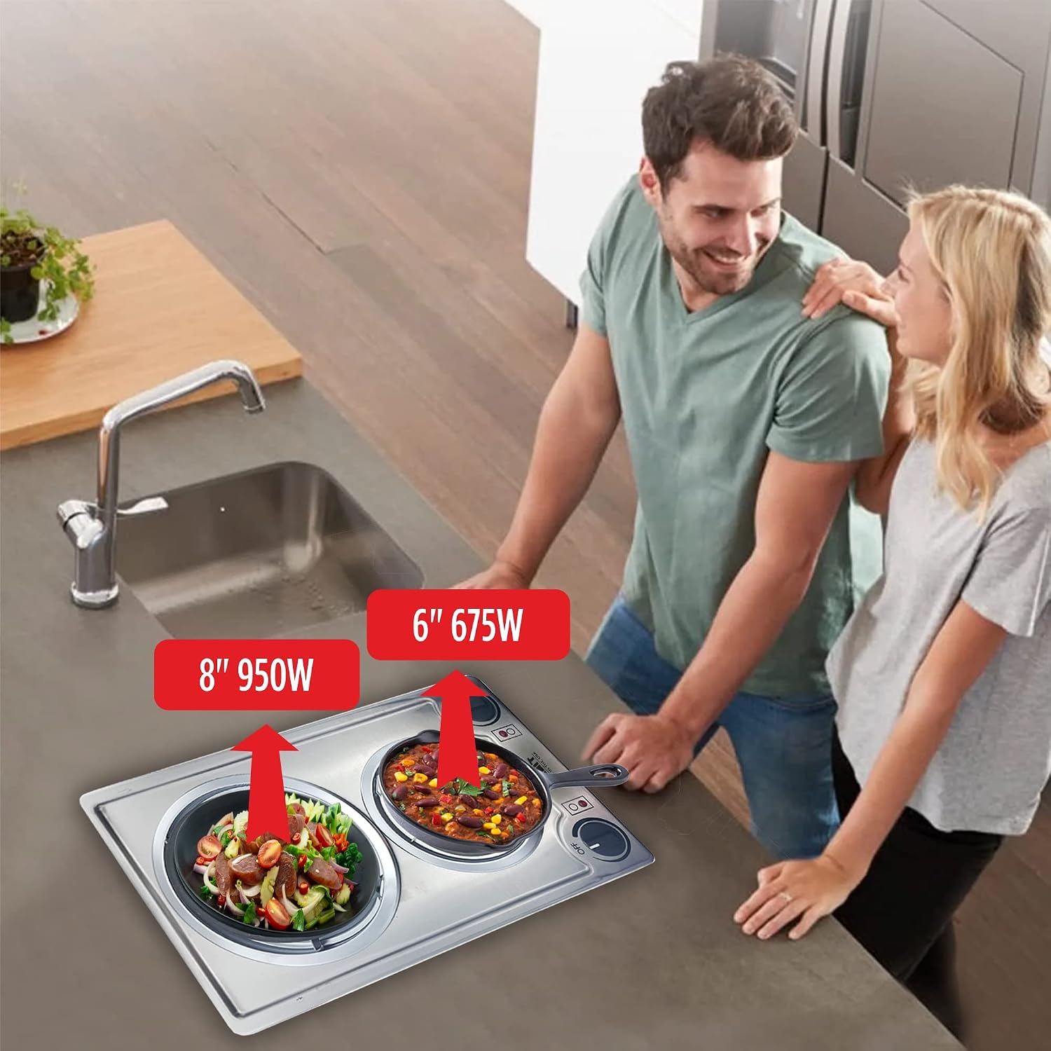 Summit 12' 2 Burner Electric Cooktop 115 Volt Coil Electric Cooktop, ADA compliant, Stainless Steel- CCE213SS