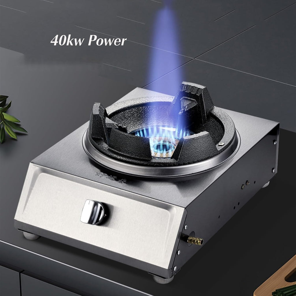 Single Burner Gas Stove,Medium and High Pressure Cast Iron Stove,with Thermocouple Protection,High Pressure Single Propane Burner,for Restaurant,fome