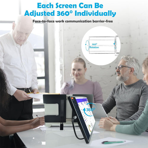 14.1-inch 2K Portable Dual Laptop Monitor Extender (with USB Docking Station) 2240x1400 QHD IPS Foldable Plug and Play Travel Home Office Second Screen Compatible with HDMI,USB-A and USB-C