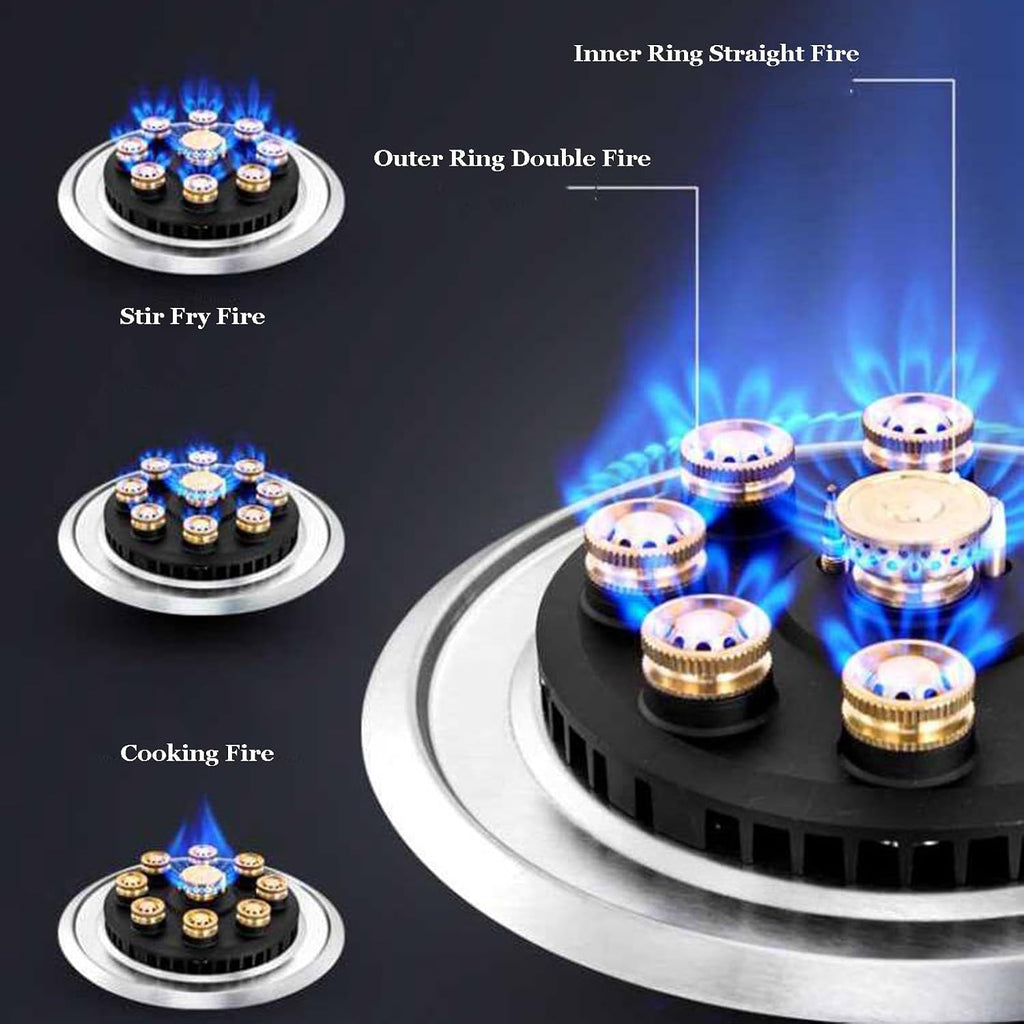 Propane Stove,2 Burners Portable Propane Stove,tempered Glass Gas Cooktop,Maximum 17742.4BTU for Food Trucks and Family Restaurants(black) (Color : NG)