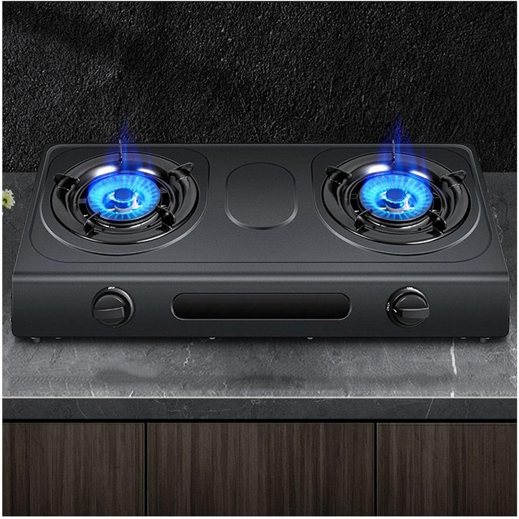 Propane Stove,2 Burners Portable Propane Stove,17742.4BTU High Power Stainless Steel Gas Cooktop for Kitchen Outdoor RV and Apartments(black) (Color : NG)
