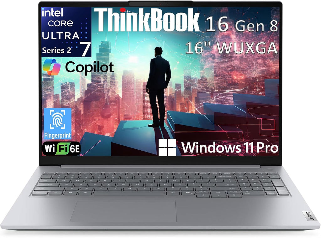 Lenovo ThinkBook 16 Gen 8 Business AI PC Laptop Computer, 16' FHD+, Intel 16-Core Ultra 7 255H, 32GB DDR5, 1TB PCIe SSD, WiFi 6E, Fingerprint Reader, Bluetooth 5.3, Windows 11 Professional