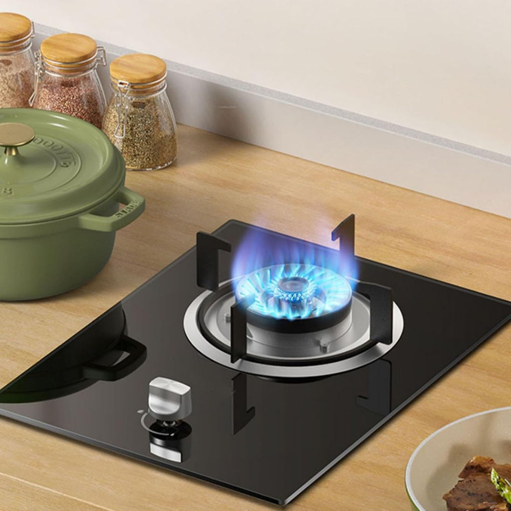 Gas Stove, Single Burner Desktop and Embedded Dual-use Burner Stove,Portable Tempered Glass Gas Cooker 5KW NG/LPG, for Home Outdoor Camping(NG)