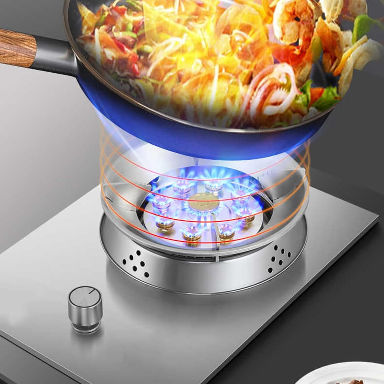 Gas Stove 1 Burner,5.2KW Natural Gas/Liquefied Gas Conversion Stove,Household Stainless Steel Single Burner Gas Stove Embedded and Tabletop Installation(NG)