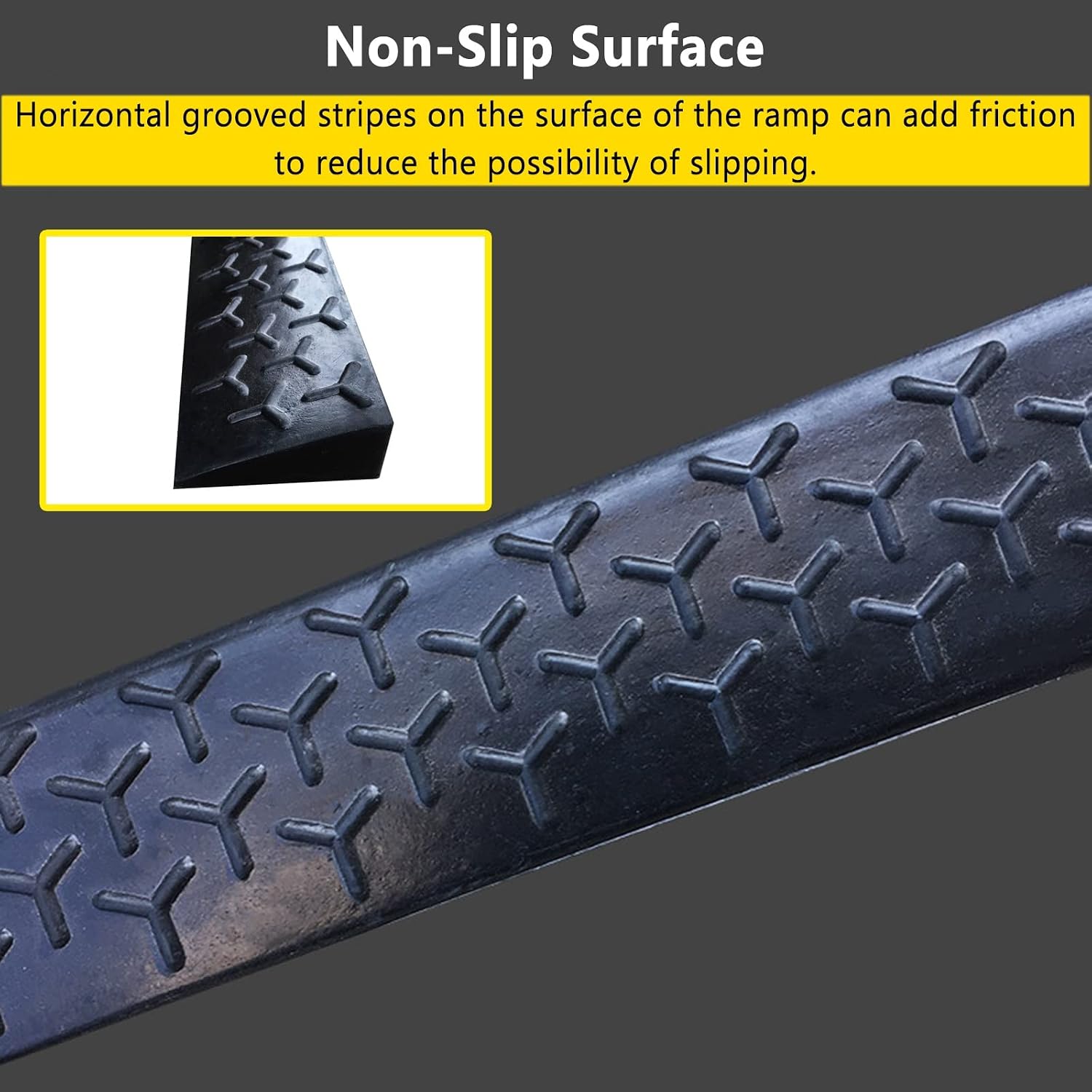 Rubber Threshold Ramp for Wheelchairs 5 CM Rise Indoor Outdoor Entry Slope Home Garden Yard Sliding Glass Doors Steps 100x9x3.5cm