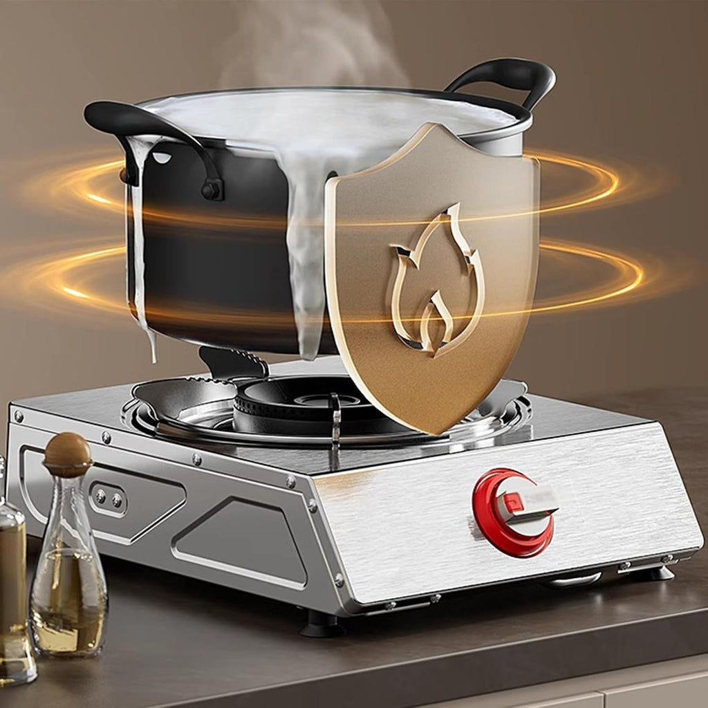 Single Burner Gas Stove,High Pressure Single Propane Burner,Home Kitchen with Flameout Protection,for Restaurant,fome(LPG)
