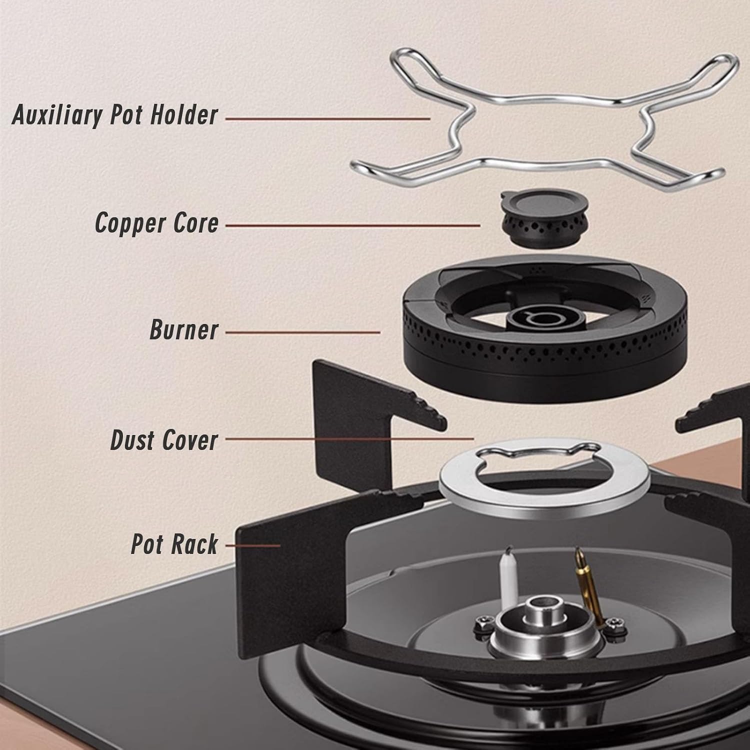 1 Burner Propane Stove,Portable Gas Stove,Tempered Glass Max 15354BTU with Pulse Electronic Ignition Suitable for Apartments or Kitchens(black) (Color : NG)