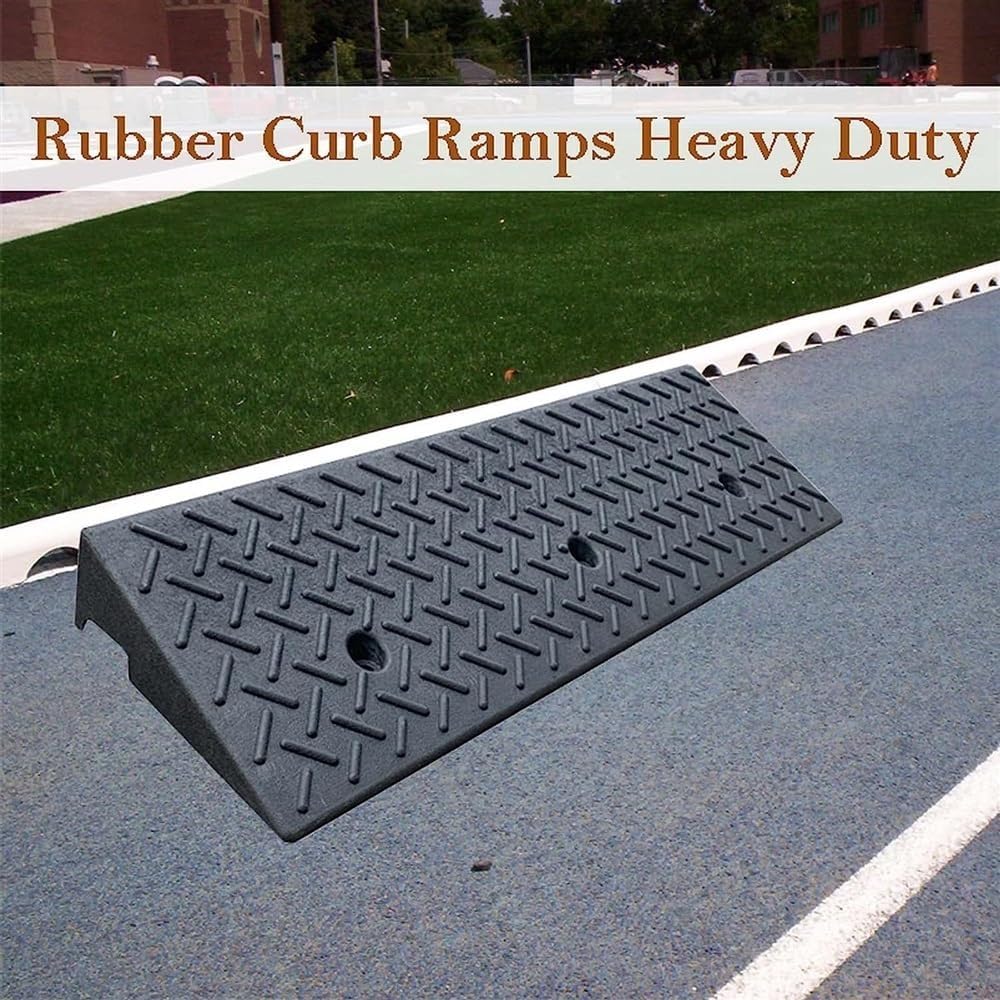 JIUYUEYA Loading Ramps, Kerb Ramps, Black Rubber Hotel Slope Mat Car Wheelchair Threshold Ramps Garage Portable Service Ramps (Size : 39x12x4.7 in)