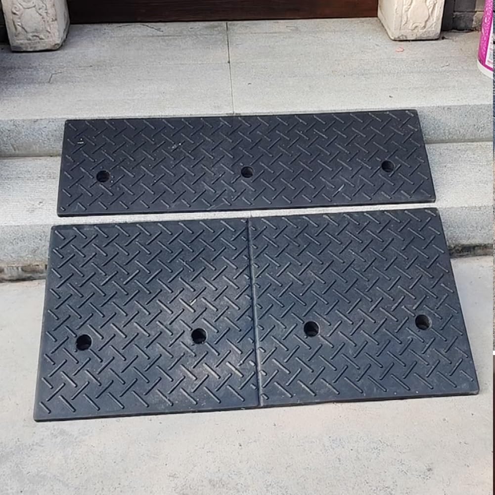 Heavy Duty Rubber Car Curb Ramps Portable Threshold Ramp Loading Ramp Slope Motorcycle Pad for Driveway Sidewalk Loading Dock Black(19.7x19.7x6.3in)