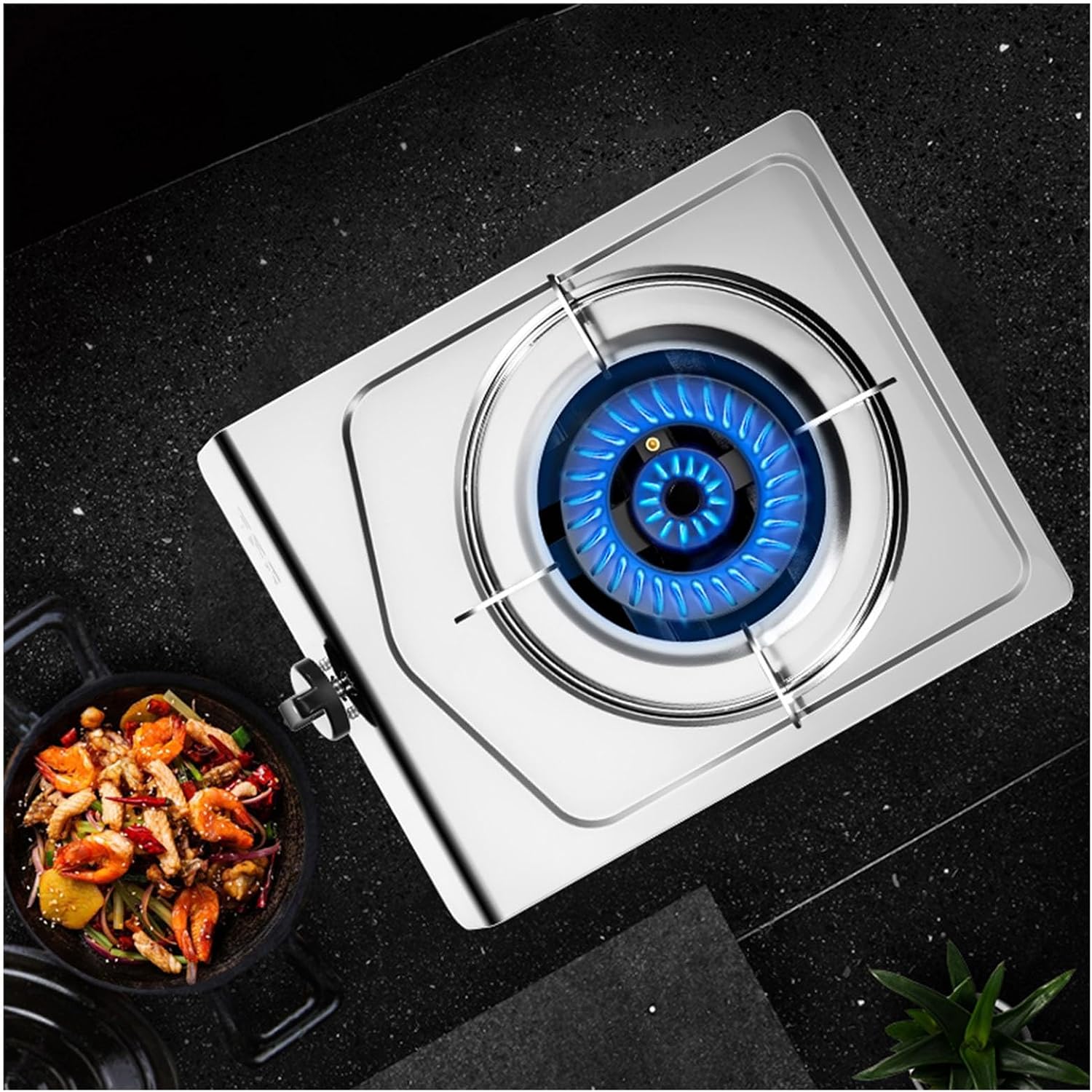 Portable Gas Stove,Cassette Stove,Max 15354BTU Single Burner Cassette Stove Piezo-Ceramic Ignition for Home Use Food Stalls and Canteens (Color : NG)