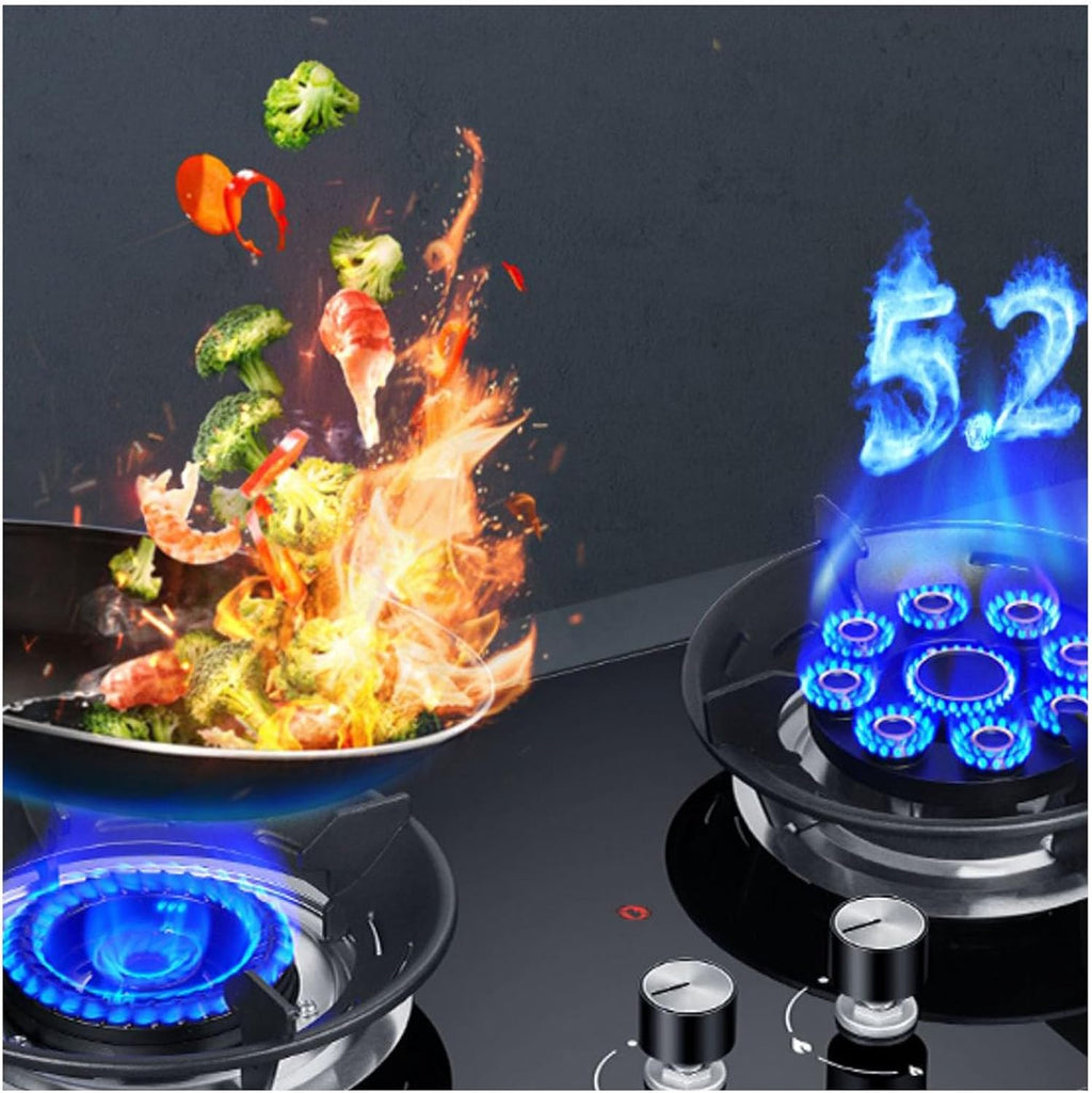 Propane Stove,tempered Glass Gas Cooktop,2 Burners Portable Propane Stove,Maximum 17060BTU Great for Family Restaurants and Food Trucks (Color : NG)