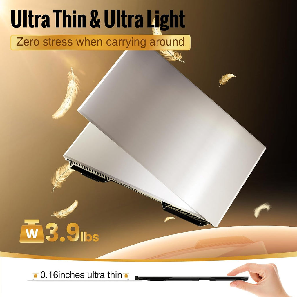 2026 New One Cable Connection Laptop Screen Extender Monitor Portable, Ultra Thin 15.6' 1080P FHD Triple Screen,Fit for 13-17' Laptop, Plug & Play Compatiable with Win/Mac/Chrome/Android