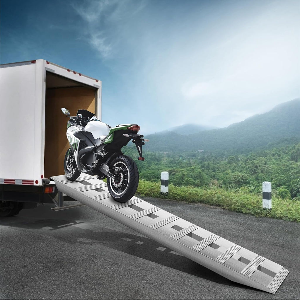 VEVOR Aluminum Ramps, 6000 lbs, Heavy-Duty Ramps with Top Hook Attaching End, Universal Loading Ramp for Motorcycle, Tractor, ATV/UTV, Trucks, Lawn Mower, 60' L x 12' W, 2Pcs