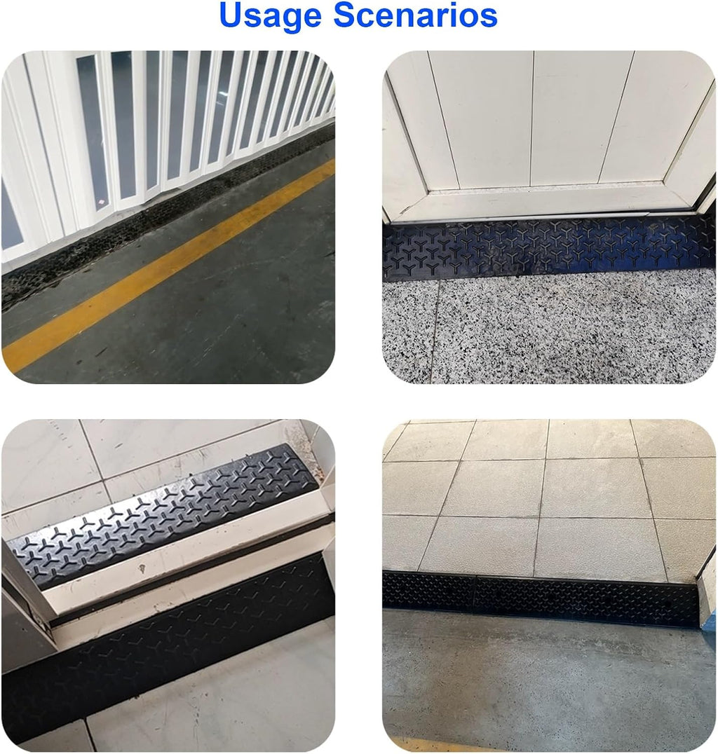 Threshold Ramp for Outdoor Door, Multiple, Sturdy Solid Rubber Curb Ramp for Wheelchair, Bike, Easy Installation(100 * 20 * 9cm/39 * 8 * 3.5in)