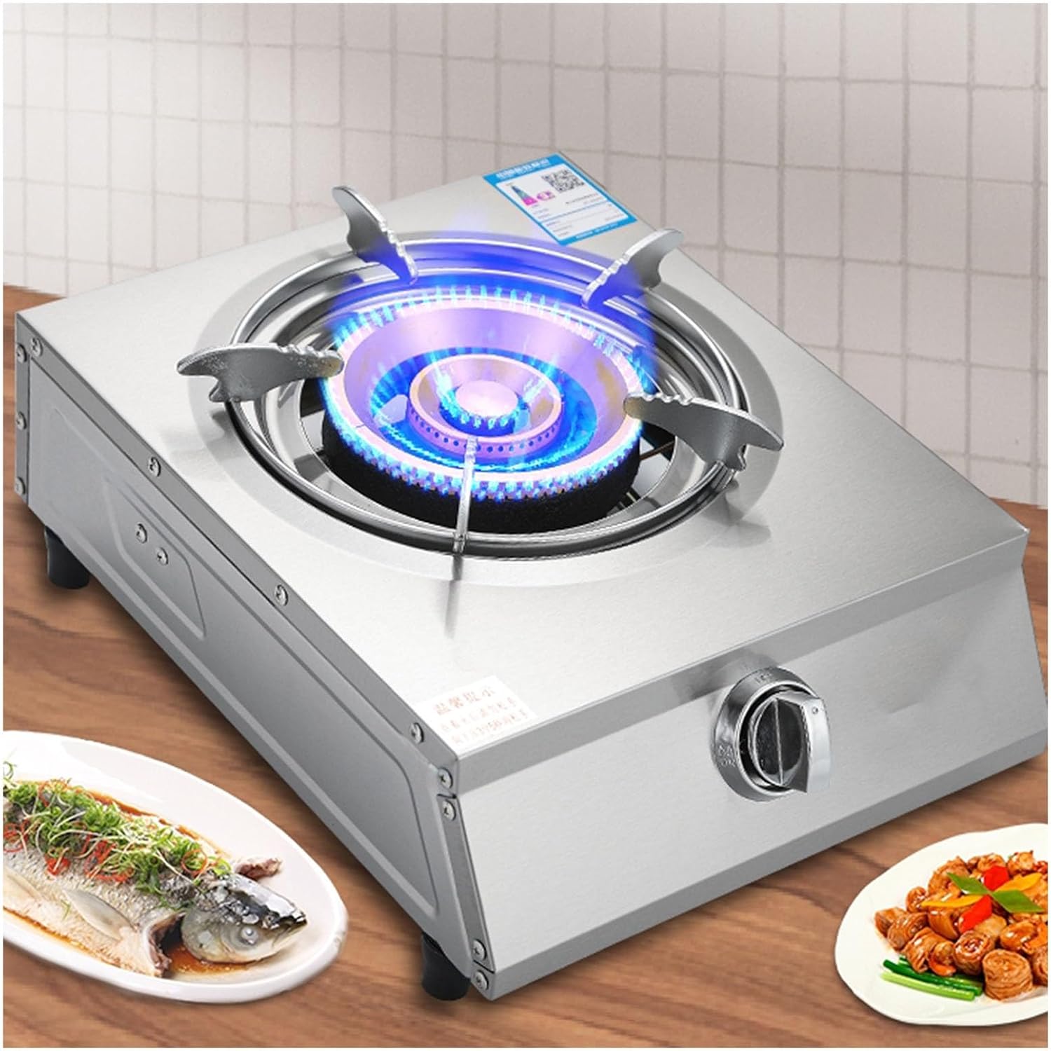 Portable Gas Stove,Cassette Stove,Max 16377.6BTU Single Burner Cassette Stove Piezo-Ceramic Ignition for Home Use Food Stalls and Canteens (Color : LPG, Size : Style 1)