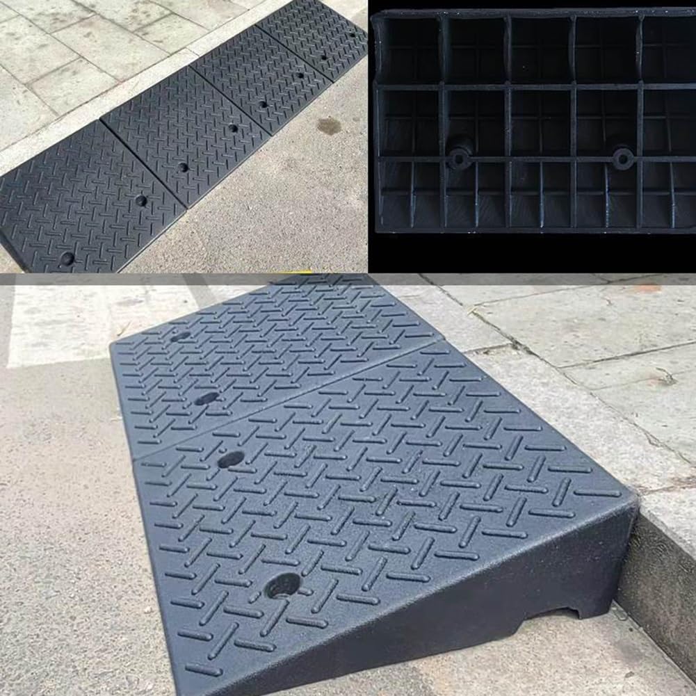 Rubber Driveway Curb Ramp, Heavy Duty Shed & Threshold Ramp, Slope Ramp for Vehicles Cars Bike Scooter Wheelchairs Pet Mobility (Size : Height 9cm (3.5inch))