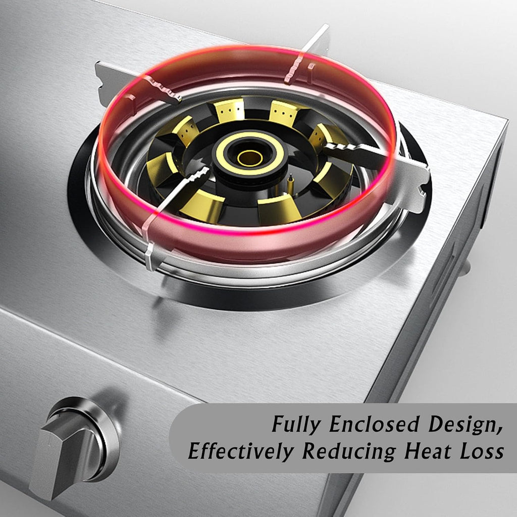 Propane Stove,2 Burners Portable Propane Stove,24566.4BTU High Power Stainless Steel Gas Cooktop for Kitchen Outdoor Camping RV and Apartments (Color : NG, Size : Style 1)