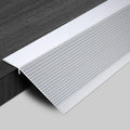 Floor Transition Strip Self Adhesive, Silver Reducer Flute Thresholds Ramp for Wood to Tile 10cm/ 4 Inch Wide, Great Gap/Drop Edge Trim Cuttable (L 135cm (53.1in))