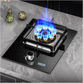 Gas Cooktop 1 Burner,5.2KW 9-Cavity Fire Ring with Timer,Thermocouple Protection,Easy to Clean,NG/LPG Conversion Kit for Home Kitchen(NG)