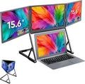 Laptop Screen Extender Monitor, 15.6' Triple Monitor FHD 1080P HDMI/Type-C Extended Monitor Just 1 Cable for 3 Screens for Laptops with 360° Rotation Compatible with Windows Mac Travel Work