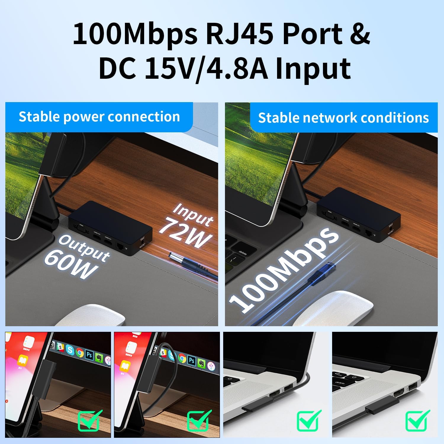 Surface Pro Docking Dtation - 2026 Surface Dock for Surface Pro 11/10/9/8/X/7/6/5/4/3, Surface Laptop 7/6/5/4/3/2/1, Surface Book/Go Triple Displays(Dual HDMI+VGA) 12 in 1 Surface Docking Stations