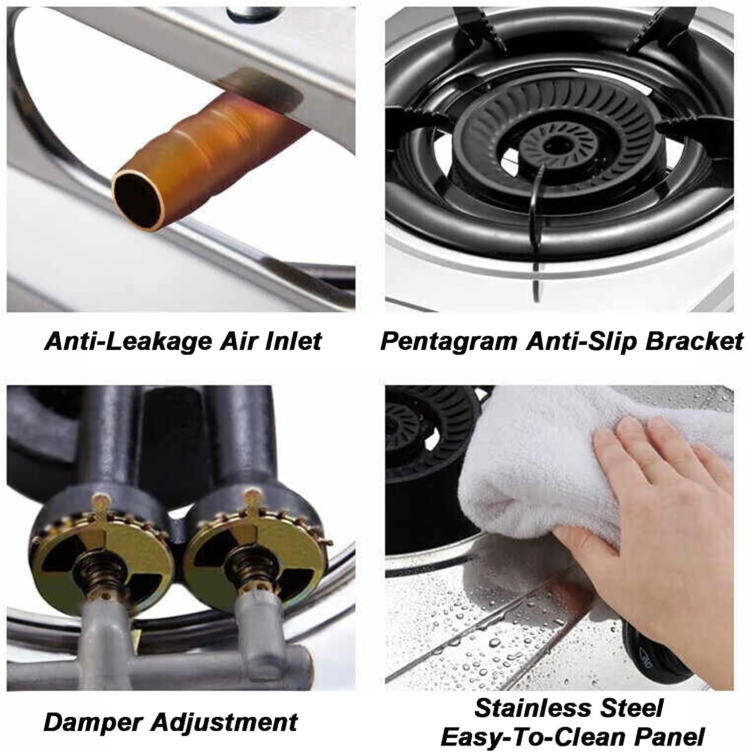 Gas Cooker,5.2kW Liquefied Natural Gas Table Stove,Stainless Steel Single-Burner,for Home Restaurant Canteen(LPG)