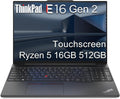 Lenovo ThinkPad E16 Gen 2 Business Laptop (16' FHD+ Touchscreen, AMD Ryzen 5 7535U (> Intel i7-1255U), 16GB DDR5 RAM, 512GB SSD) Fingerprint Reader, Webcam, Ethernet, Win 11 Pro w/ Copilot, Black