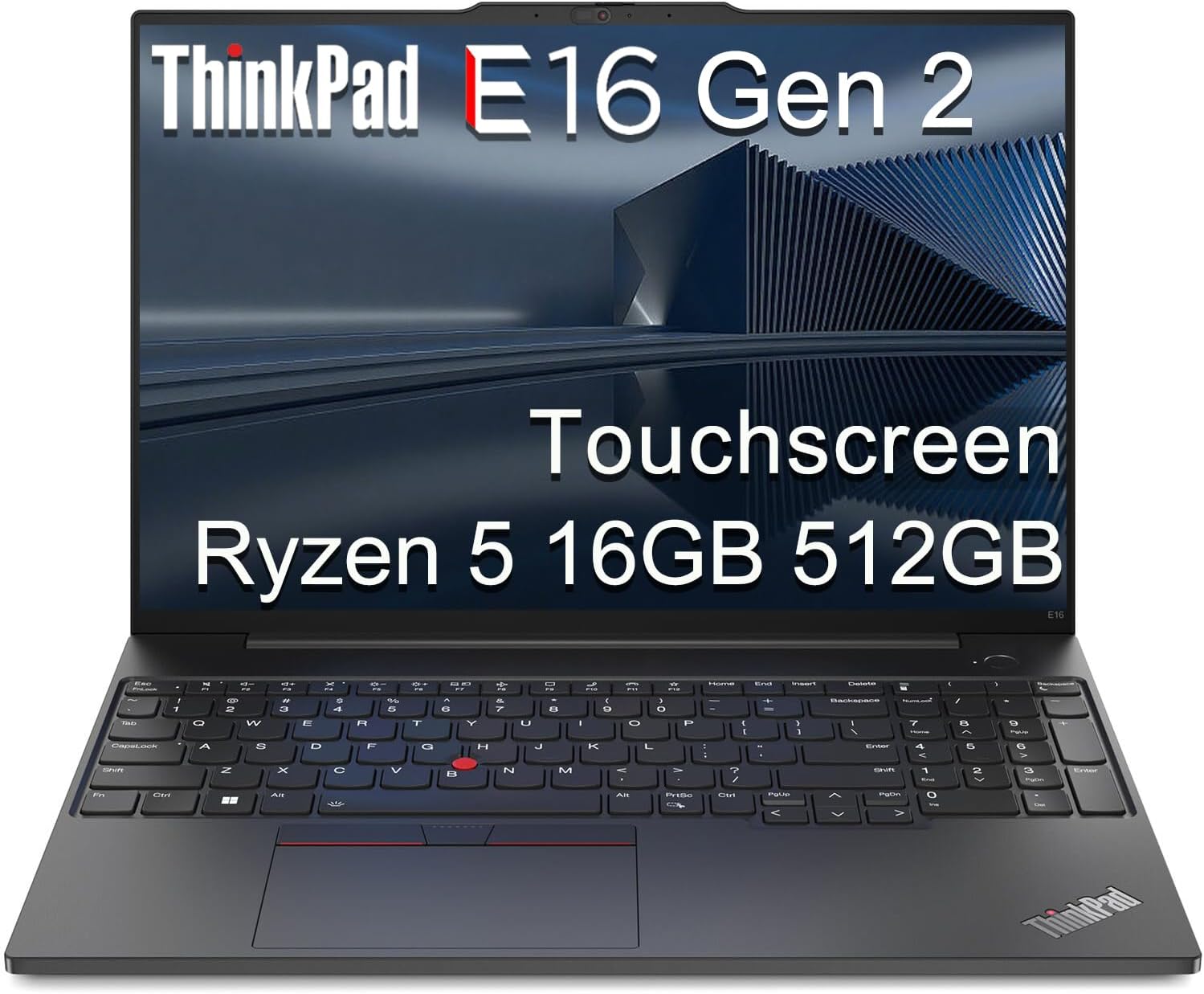 Lenovo ThinkPad E16 Gen 2 Business Laptop (16' FHD+ Touchscreen, AMD Ryzen 5 7535U (> Intel i7-1255U), 16GB DDR5 RAM, 512GB SSD) Fingerprint Reader, Webcam, Ethernet, Win 11 Pro w/ Copilot, Black