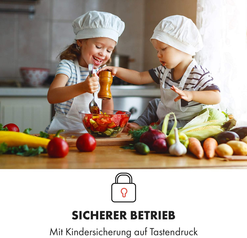 Klarstein InnoChef - Double Induction Hob, 3400 W, Touch Control, Pot Sensor, Shutdown Timer, 10 Levels, Overheat Protection, Child Safety Lock, Glass Ceramic, Black/Grey