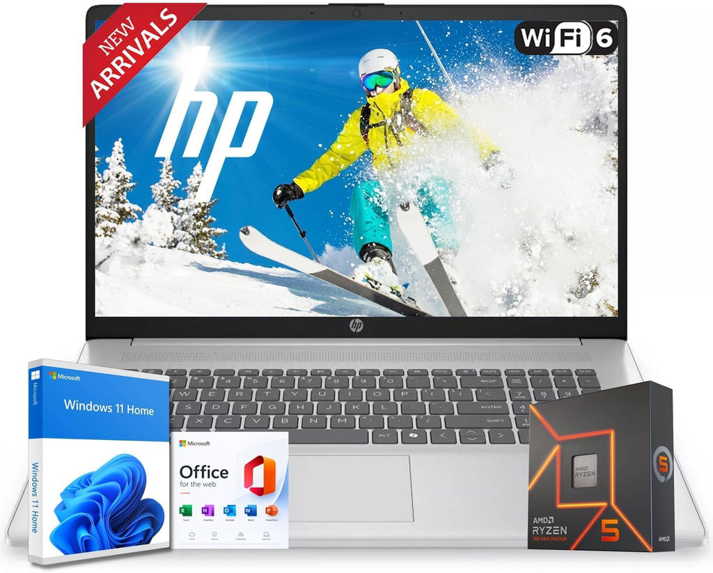 HP New Business Laptop with Microsoft Office, Intel Core i5-1235U 10-core Processor, 15.6' FHD LED Display, 16GB RAM, 1TB SSD, Ultra Quiet Design, SD Card Reader, Wi-Fi 6, Windows 11 Pro, WOWPC USB
