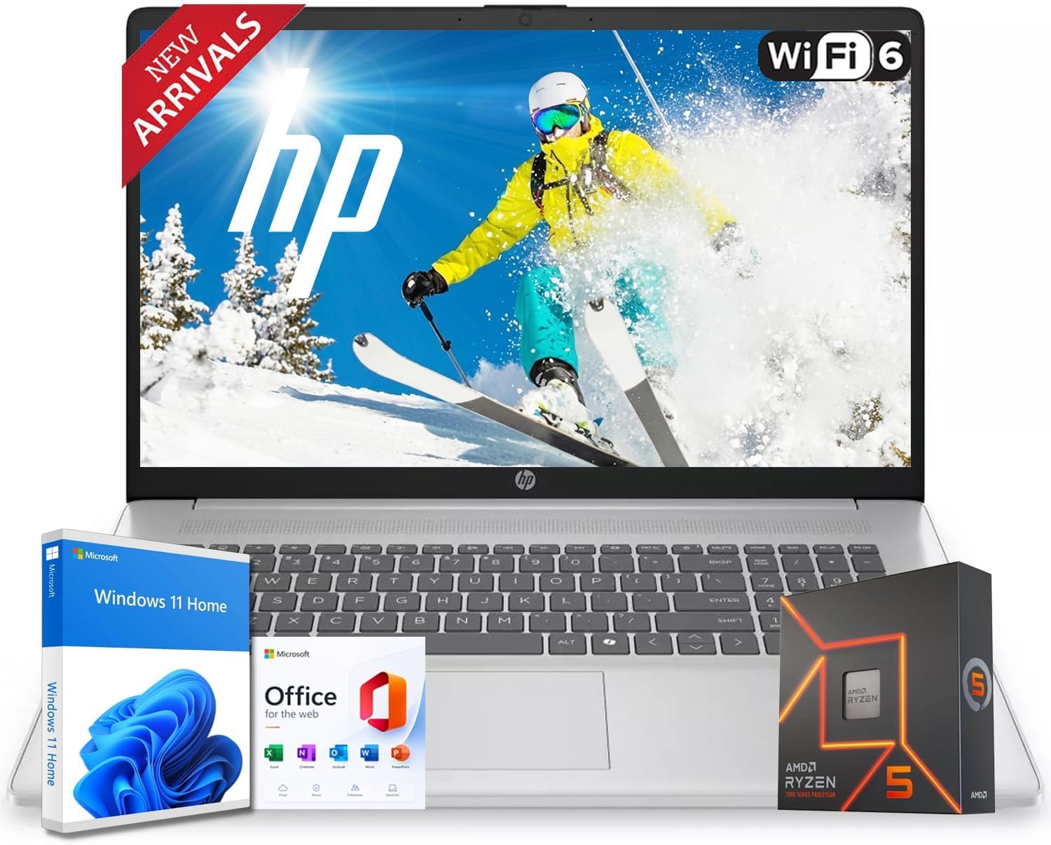 HP New Business Laptop with Microsoft Office, Intel Core i5-1235U 10-core Processor, 15.6' FHD LED Display, 16GB RAM, 1TB SSD, Ultra Quiet Design, SD Card Reader, Wi-Fi 6, Windows 11 Pro, WOWPC USB