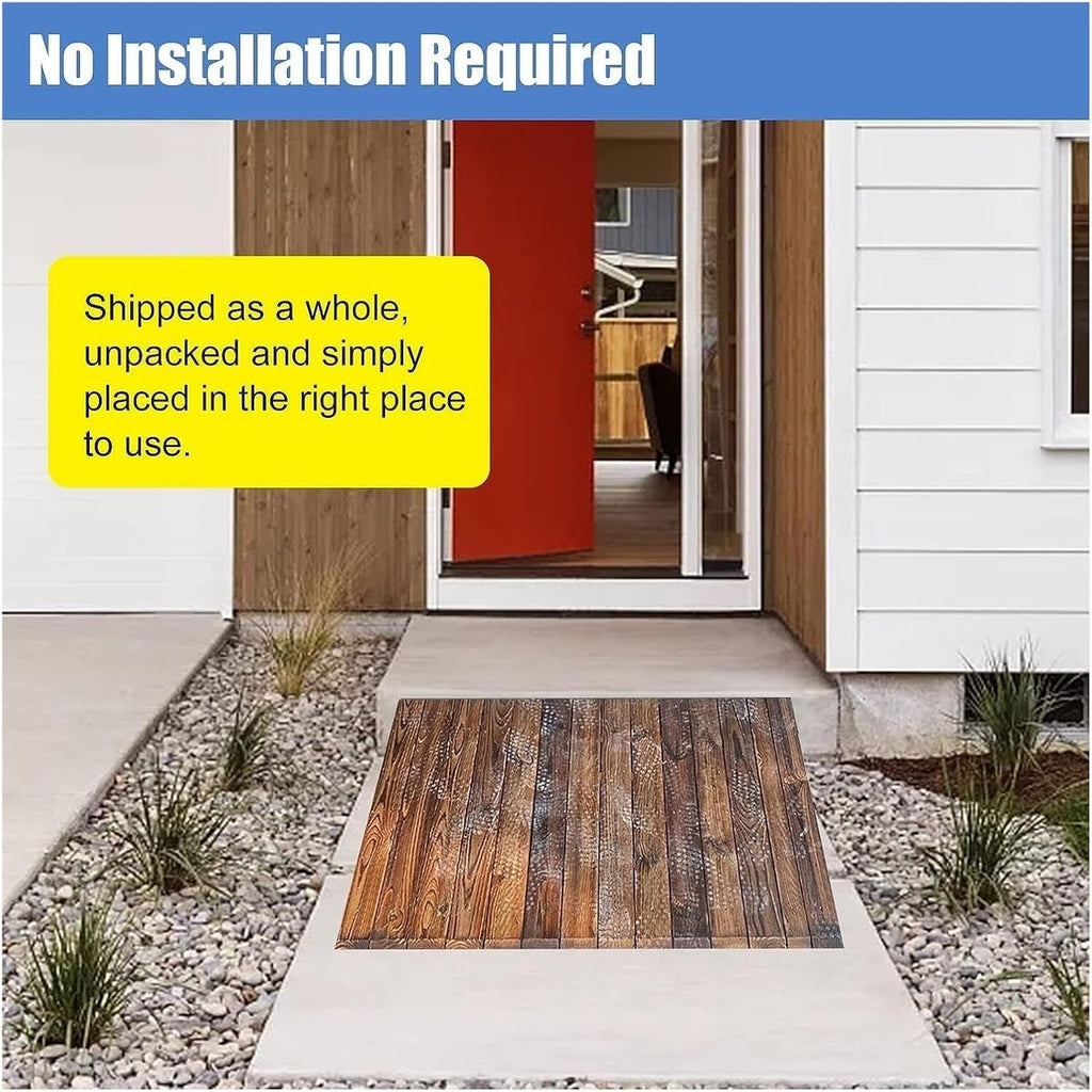 Generic Wood Threshold Ramp,4' 5' 6' 7' 8' 10' Rise Threshold Ramps for Wheelchairs, Wood Portable Transition Slope Pad with Non-Skid Surface, for Doorways/Front Door/Garage(80x60x13cm/31.5x23.6x5in)