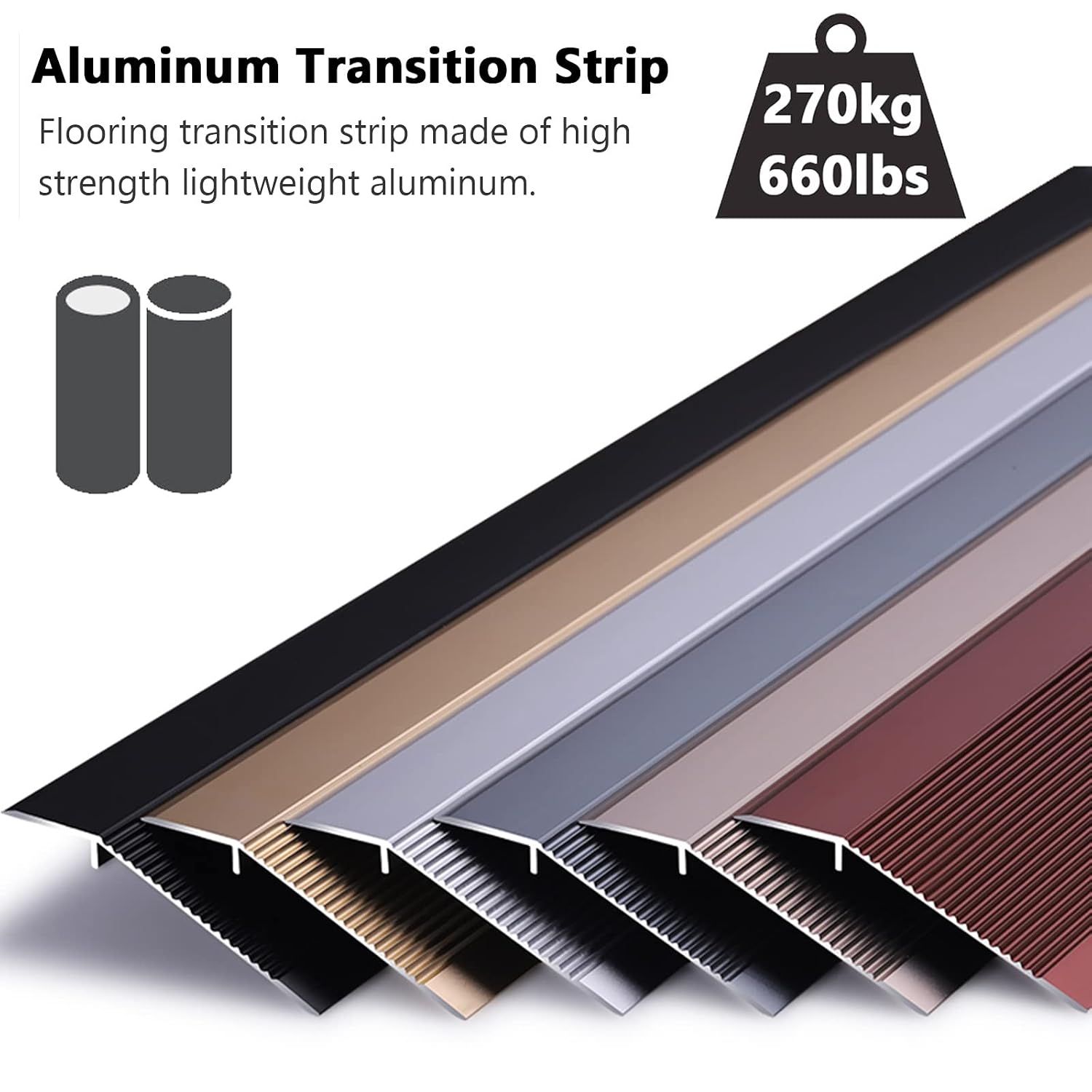 Doorway Uneven Floor Transition Strip, 4 Inch Wide, Aluminum Floor Threshold Ramp for Doorways From Carpet to Hardwood Floors, Front Door Entryway Reducer Flooring Edge Trim ( Color : Light Coffee , S