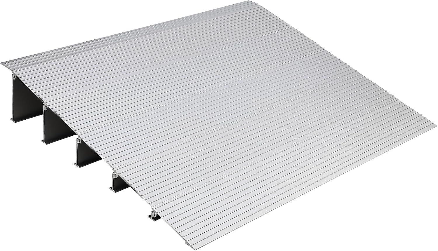5' Door Threshold Ramp, Aluminum Entry Ramp, Non-Slip Surface, 800Lbs Load Capacity, Adjustable for Wheelchairs, Strollers, Scooters, Power Chairs