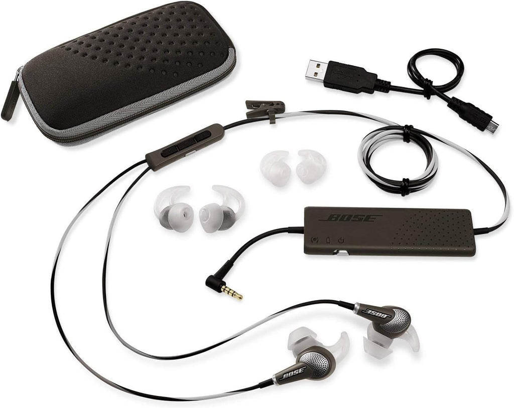 Bose QuietComfort 20i Acoustic Noise Cancelling Headphones, Black/White (Renewed)