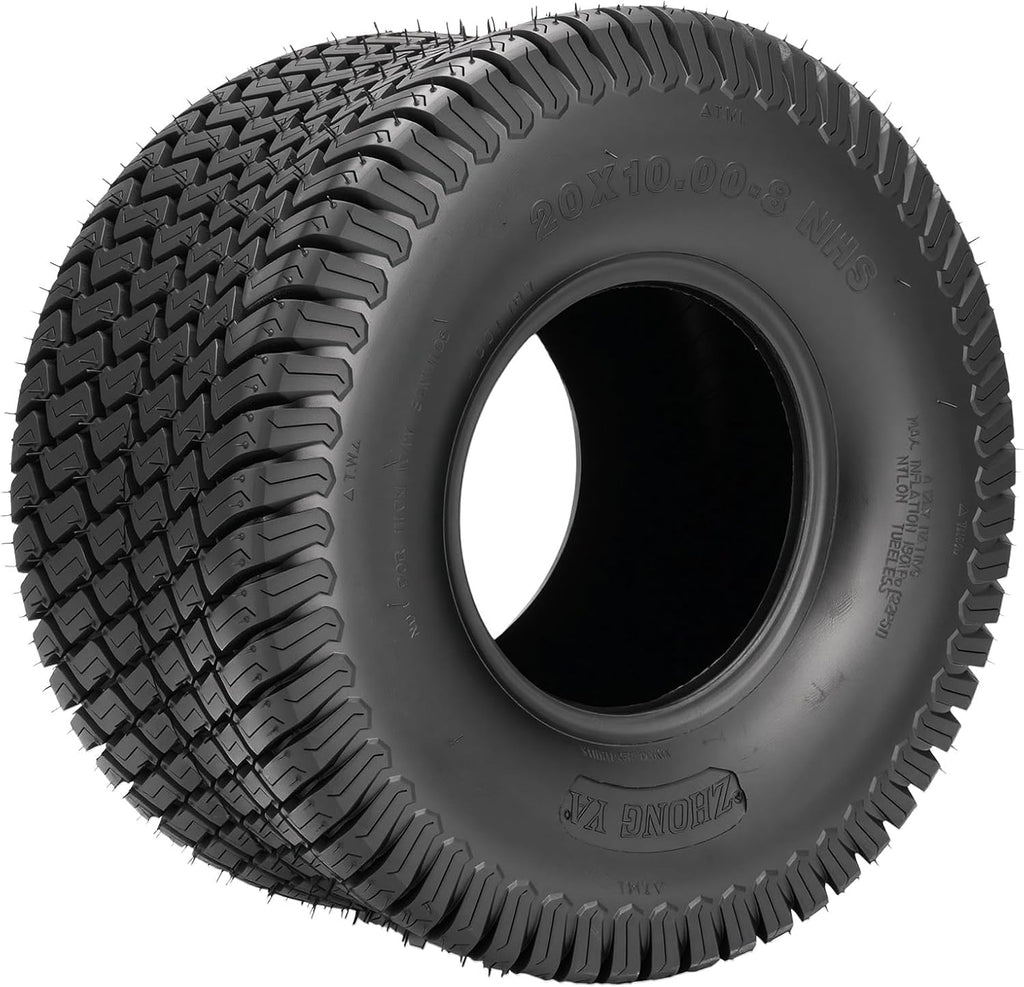 KAX 20x10-8 Lawn Mower Tires,20x10-8 Mud Tires for Off-Road, Golf Carts,4 Ply, 2Pcs,Tubeless Z-160