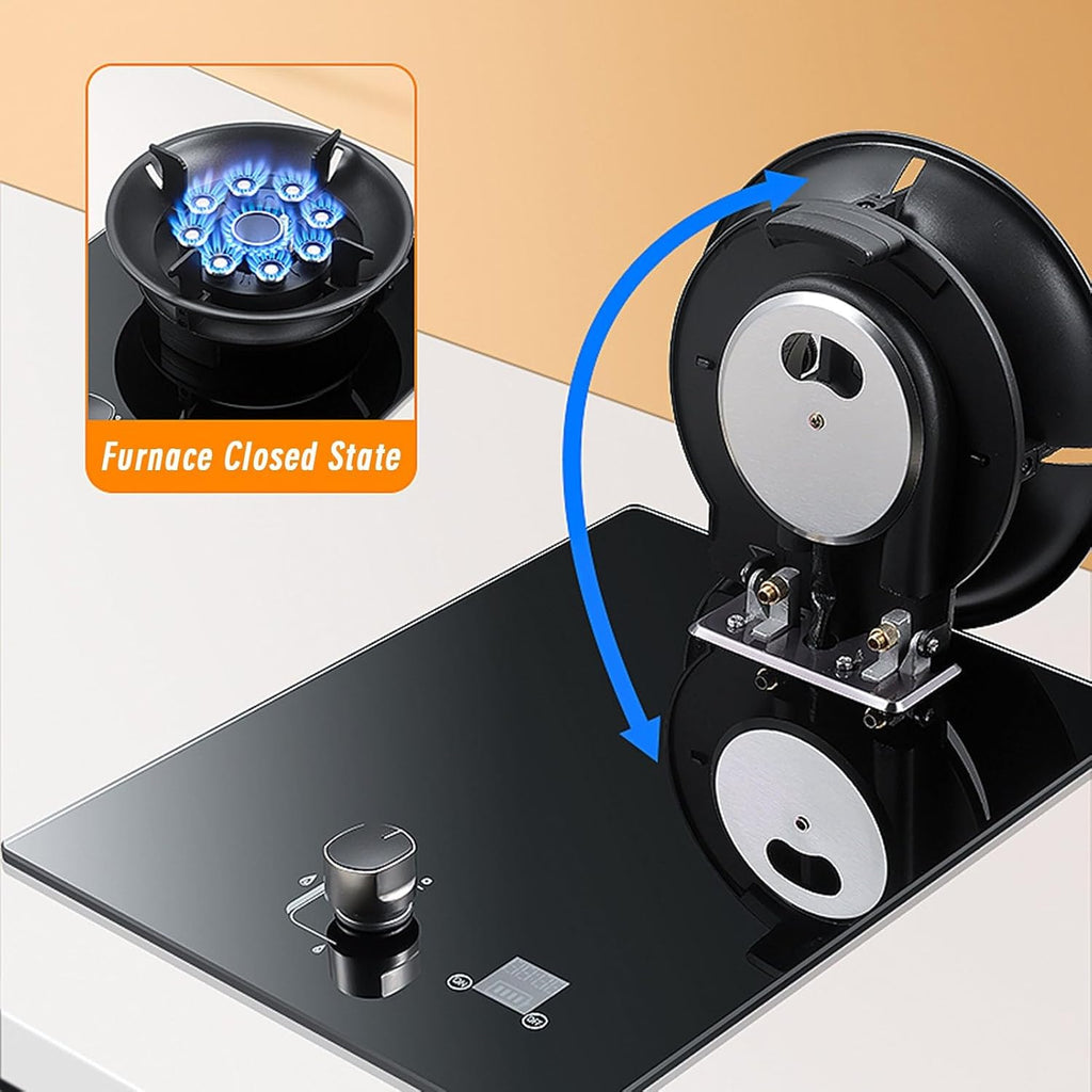 Portable Gas Stove,1 Burner Propane Stove,Tempered Glass Max 17742.4BTU with Pulse Electronic Ignition for Indoor Kitchen, Open Kitchen and Apartment (Color : Silver, Size : NG)