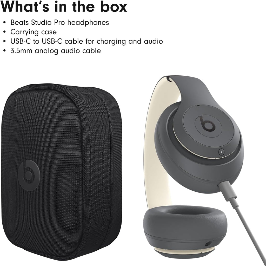 Beats Studio Pro Bluetooth Noise Cancelling Headphones with Apple 20W USB-C Power Adapter - Sand Gray